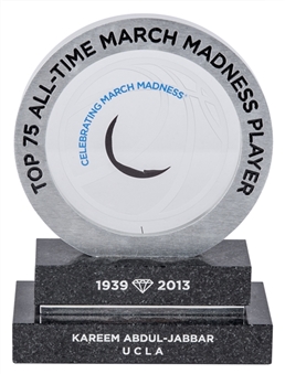 2013 NCAA Top 75 All-Time March Madness Player Award Presented To Kareem Abdul-Jabbar (Abdul-Jabbar LOA)